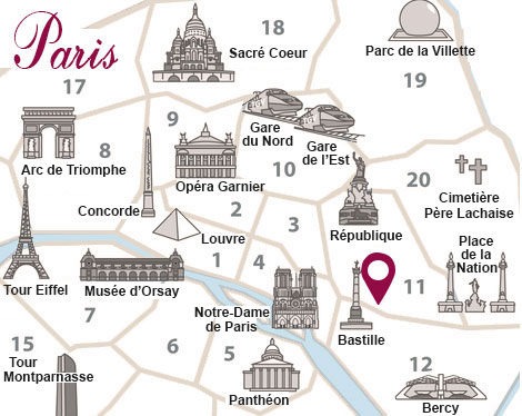 Carte touristique de Paris